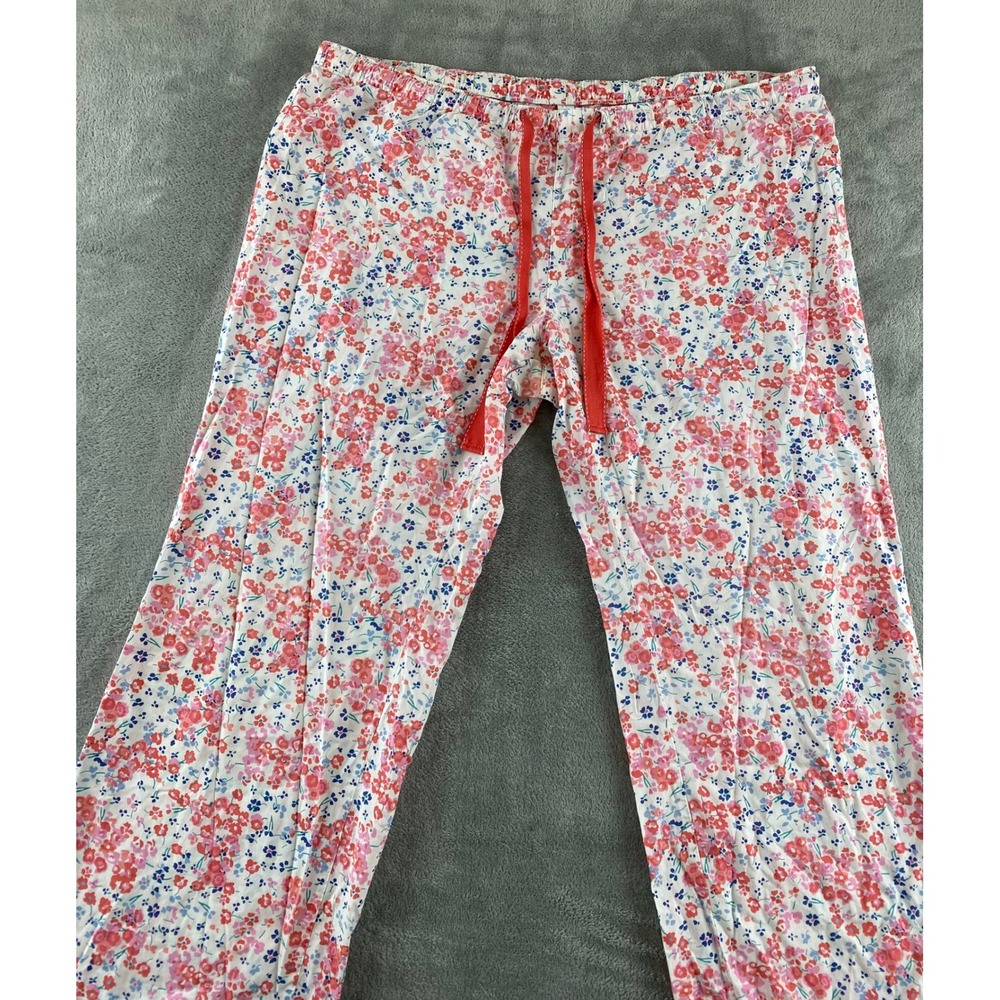 Old Navy Intimates Womens XL Floral Pajama Pants Pink Red White Wide Leg Lounge - Picture 2 of 16